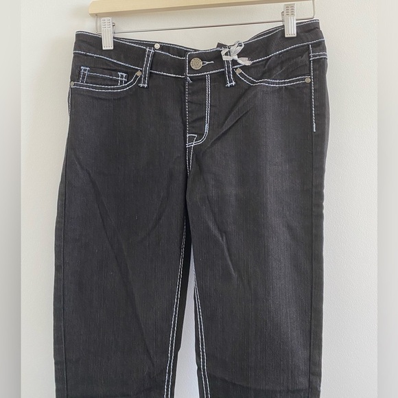 Red Rivet Black Bootified Stretch Pull On “Jean” Leggings Size M New With Tag - Picture 2 of 10